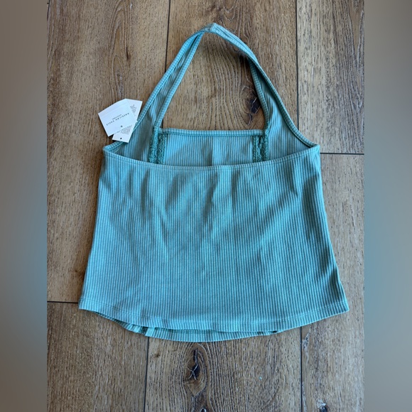 Green Ribbed Halter Top - Picture 4 of 4